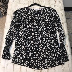 Long Sleeve Boden 8 Blouse Black Cream